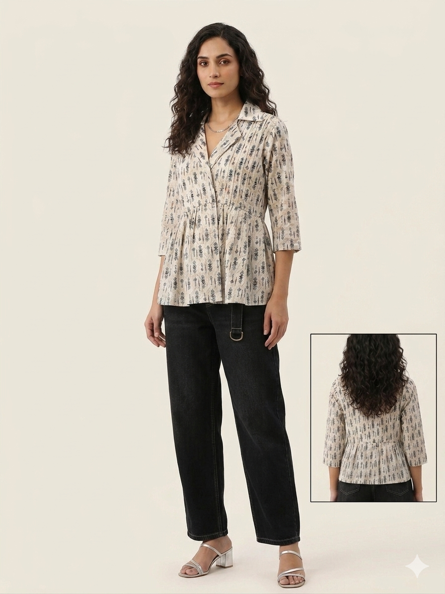 Ivory Muse Peplum Top