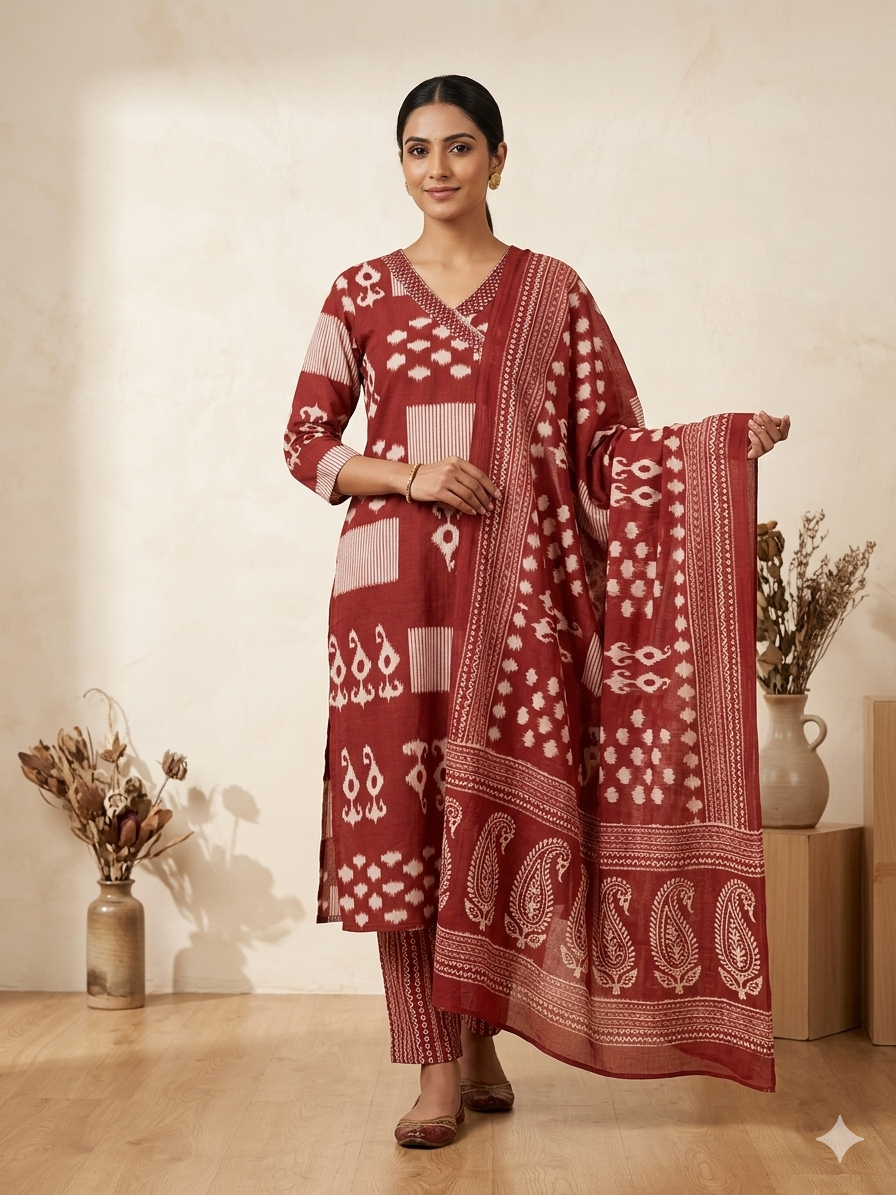 Noor-E-Block Print Kurta Set
