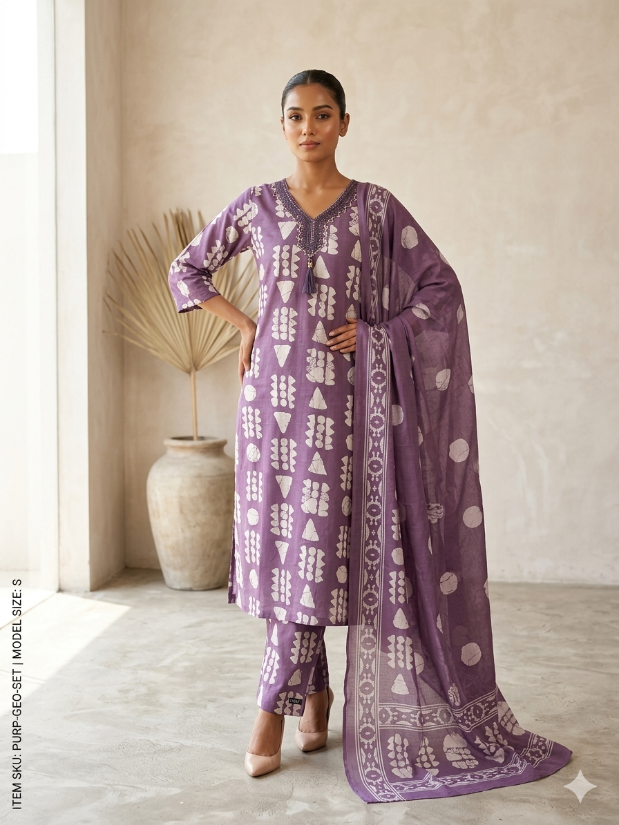 Noor-E-Block Print Kurta Set